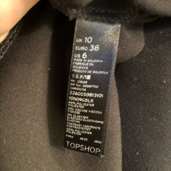 Topshop Black Short Sleeve Mini Dress - Small - Picture 4 of 6